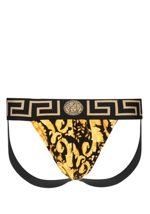 Versace Barocco-print cotton jockstrap - Gold