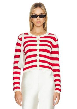 L'Academie by Marianna Valerie Cardigan in Red. Size S, XL.