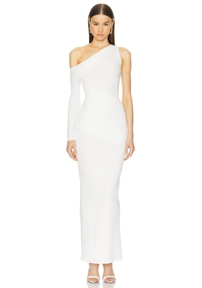 Michael Costello Mireille Maxi Dress in White. Size S, XL, XS.
