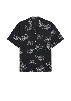 Rag & Bone Avery Resort Shirt in Black. Size M, S, XL/1X.