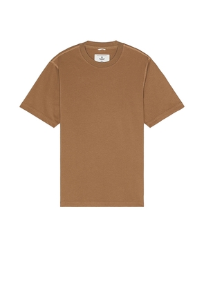 Reigning Champ Midweight Jersey Classic T-shirt in Brown. Size M, XL/1X.