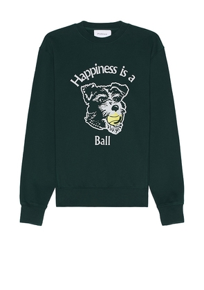 Palmes Dog Crewneck Sweatshirt in Dark Green. Size M, S, XL/1X.