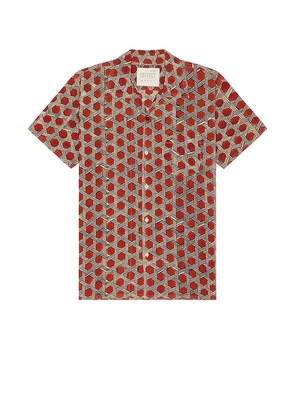Kardo Chintan Shirt in Red. Size M, S, XL/1X.