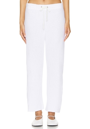James Perse Cutoff Sweatpant in White. Size 0/XS, 2/M, 3/L, 4/XL.