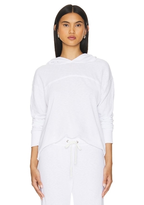 James Perse Hooded Sweat Top in White. Size 0/XS, 2/M, 3/L, 4/XL.