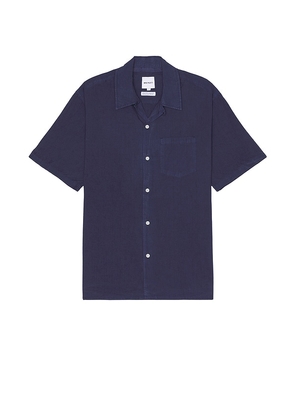 Norse Projects Carsten Cotton Tencel Shirt in Blue. Size L, S, XL/1X.