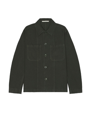 Norse Projects Tyge Cotton Linen Overshirt in Dark Green. Size M, XL/1X.