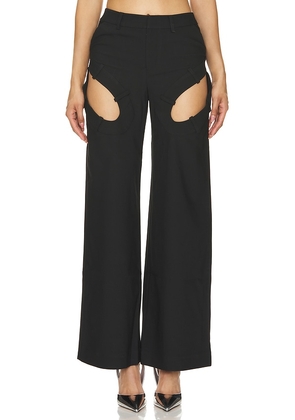 MARRKNULL Cutout Jeans in Black. Size L, S, XS.
