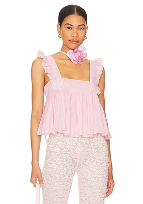 Selkie The Ruffle Apron Top in Pink. Size 4X, 5X, 6X.