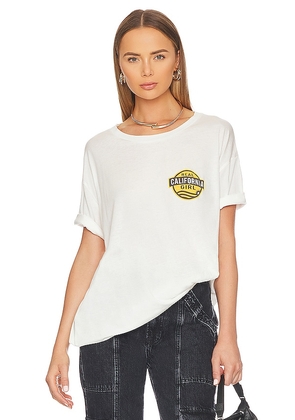 The Laundry Room Real California Girl Oversized Tee in White. Size S.