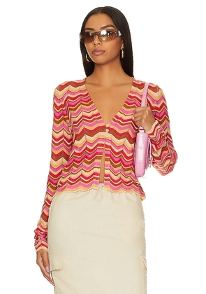 Show Me Your Mumu Coza Cardi Top in Pink. Size L, S, XL.