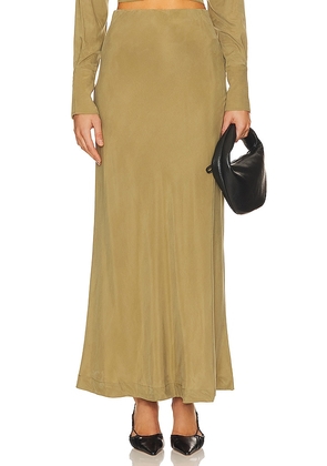 SOVERE Atone Maxi Skirt in Olive. Size M, S, XL/1X, XS.