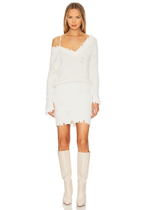 SER.O.YA Maude Dress in White. Size L, S, XS, XXS.