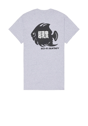 SCI-FI FANTASY Fish Pocket Tee in Grey. Size M, S, XL/1X.