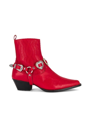 TORAL Blues Heart Boot in Red. Size 36, 40, 41.