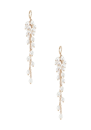 8 Other Reasons Pearl Cluster Drop Earring in Metallic Gold.