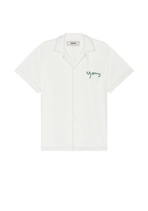 YONY Portrait Shirt IVO in Ivory. Size M, S, XL/1X.