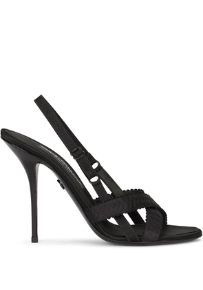 Dolce & Gabbana 105mm crossover-strap satin sandals - Black