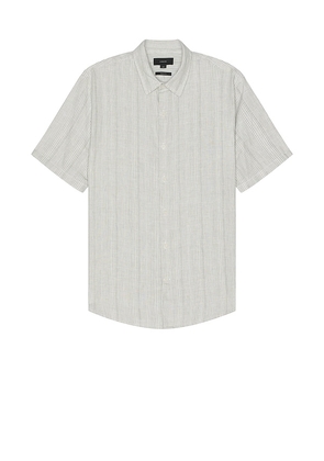 Vince Shadow Stripe Short Sleeve Shirt in Grey. Size M, S, XL/1X.