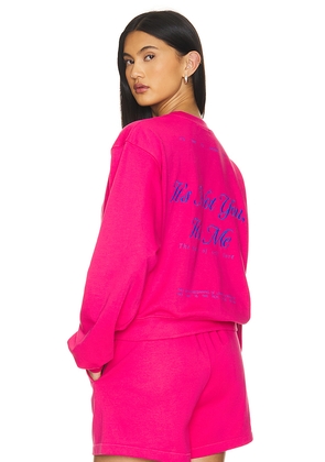 The Mayfair Group It's Not You, It's Me Crewneck in Fuchsia. Size S/M, XL, XS.