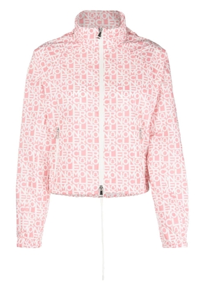 Moncler logo-print zip-up jacket - Pink