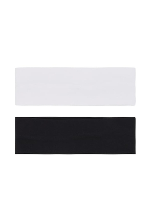 SHASHI Wide Jersey Headband Set in Black,White.
