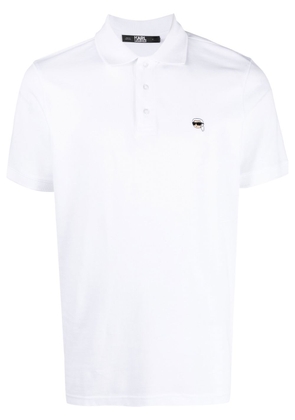 Karl Lagerfeld Ikonik embroidered polo shirt - White