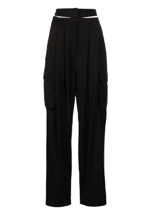 ANDREĀDAMO pleated cut-out cargo trousers - Black