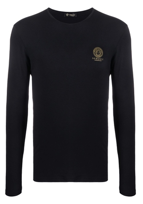 Versace logo-print long-sleeve T-shirt - Black