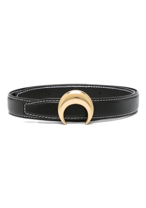Marine Serre Moon leather buckle belt - Black