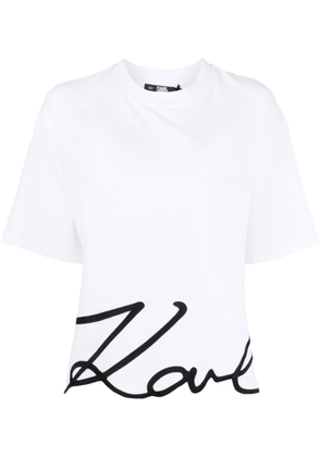 Karl Lagerfeld Signature organic-cotton T-shirt - White