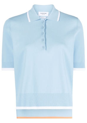Thom Browne rib-stitch boxy polo shirt - Blue