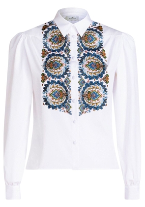 ETRO paisley-print poplin cotton shirt - White