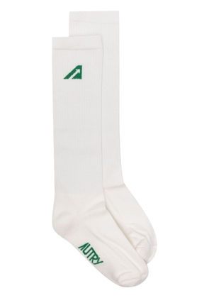 Autry logo-intarsia socks - White