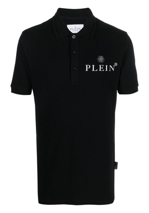 Philipp Plein logo-plaque polo shirt - Black