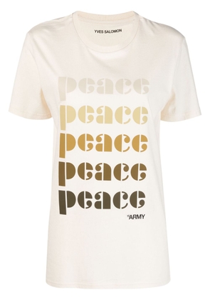 Yves Salomon peace-print organic-cotton T-shirt - Neutrals
