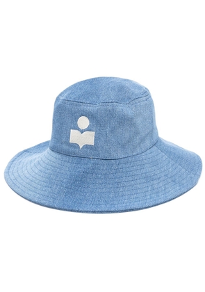 ISABEL MARANT logo-print denim sun hat - Blue