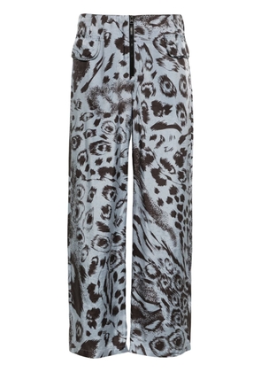 Bimba y Lola floral-print cropped trousers - Blue