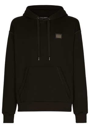 Dolce & Gabbana logo-tag drawstring hoodie - Black