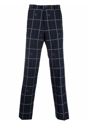 ETRO checked straight-leg tailored trousers - Blue