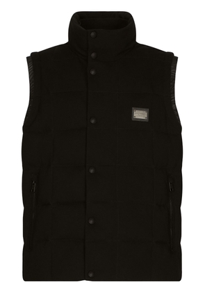 Dolce & Gabbana logo-tag padded vest - Black