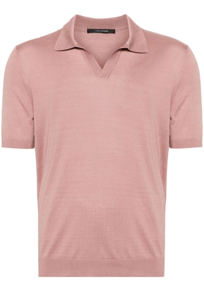 Tagliatore fine-knit silk polo shirt - Pink