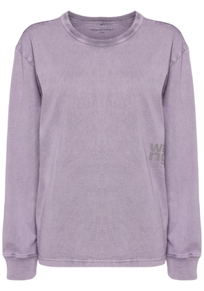 Alexander Wang logo-appliqué cotton T-shirt - Purple
