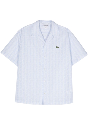 Lacoste monogram-pattern short-sleeve shirt - Blue