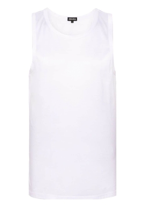 Zegna crew-neck cotton tank top - White