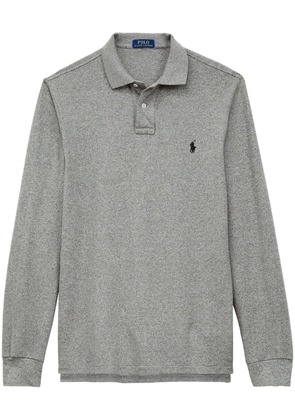 Polo Ralph Lauren logo embroidered long-sleeve polo shirt - Grey