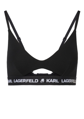 Karl Lagerfeld logo-underband peephole bra - Black