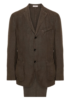 Boglioli linen single-breasted suit - Brown