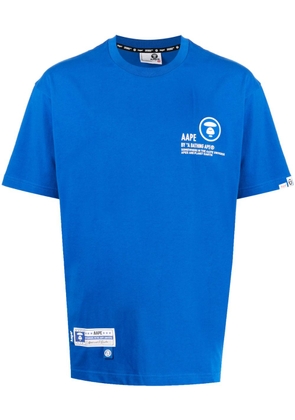 AAPE BY *A BATHING APE® logo-print cotton T-shirt - Blue