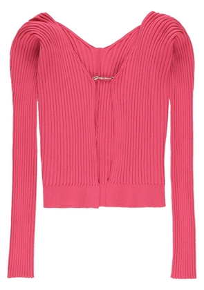 Jacquemus ribbed-knit open-front cardigan - Pink